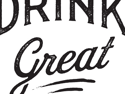 Drink black and white lettering typography