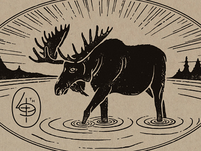 Moose animal coffee illustration
