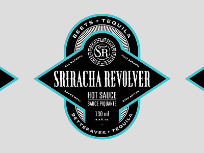 Sriracha Revolver branding label lettering packaging typography