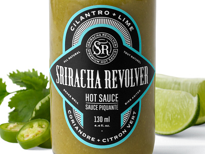 Cilantro + Lime Hot Sauce branding label lettering packaging typography