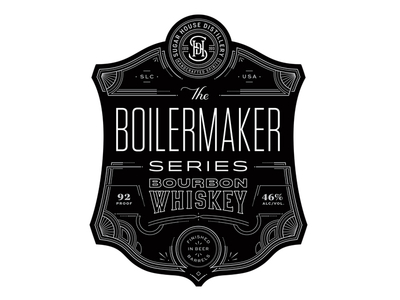 Boilermaker label packaging whiskey