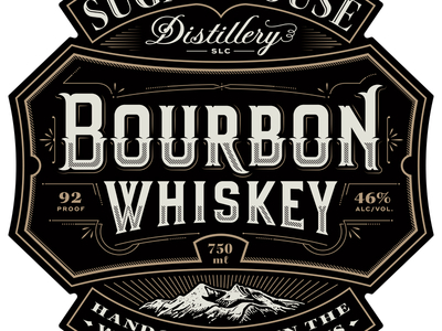 Bourbon illustration label lettering packaging typography whiskey