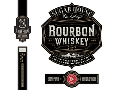 Bourbon Labels illustration label lettering packaging typography whiskey