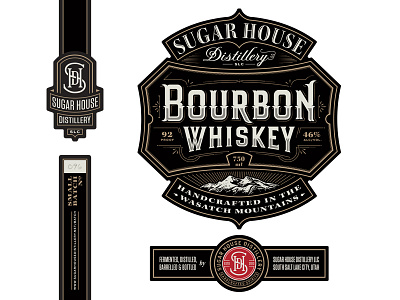Bourbon Labels illustration label lettering packaging typography whiskey