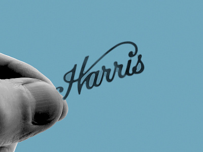 Harris inlay lettering script