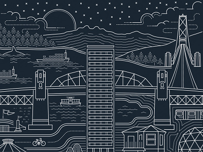 Vancouver cityscape illustration