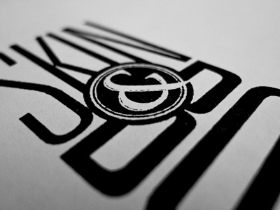 Skin & Bones black branding logo rubber stamp typography