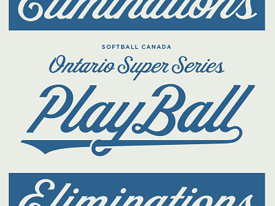 Play Ball lettering script softball sports typography