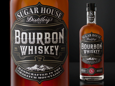 Bourbon bourbon branding illustration label lettering packaging typography whiskey