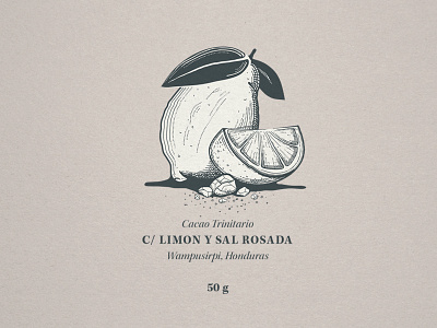Lemon illustration packaging typography