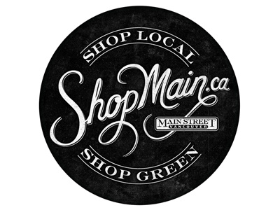 Shop Main badge branding hand lettered logo