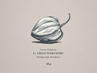 Habanero engraving illustration linocut packaging