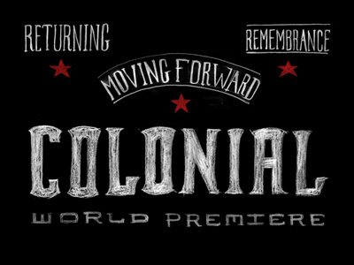 Colonial hand lettered lettering poster