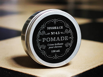 Pomade branding label packaging typography