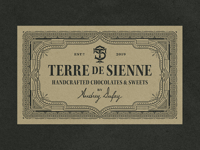 Terre de Sienne branding chocolate logo monogram packaging typography