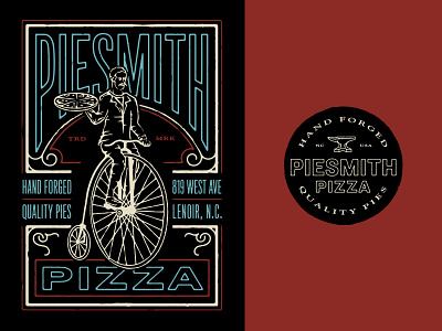 Piesmith Pizza branding illustration lettering typography
