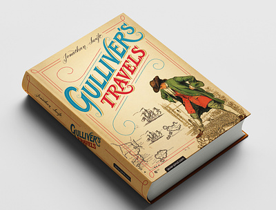 Gulliver's travels book cover book cover book cover art book cover design lettering lettering art lettering artist