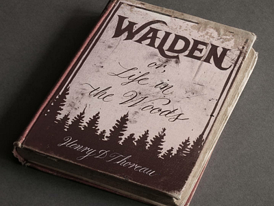 Walden book cover. bookcover lettering printmaking thoreau walden waldenpond
