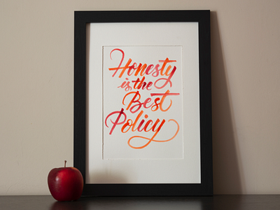 Honesty is the best policy brus calligraphy brush calligraphy lettering quotes watercolor