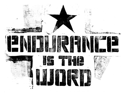 Endurance is the word carving lettering lettering art linocut linoleum linoprint metallica