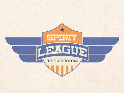 Spirit League league logo retro sport star texture vintage wings