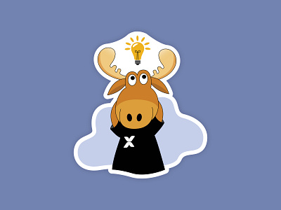 Moose Sticker With Bulb