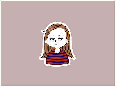 Girl in Her Favourite Striped Sweater design fashion favourites flat girl illustration illustrator japanese people stripes sweater vector