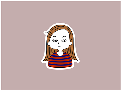 Girl in Her Favourite Striped Sweater