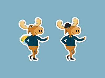 Dandy Mooses animals design flat illustration illustrator moose stickers vector