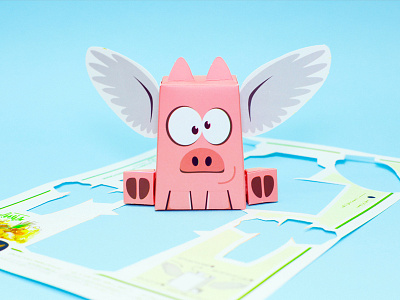 Flying Pig Action Figure action figure flying pig lowpoly paper art paper craft pig