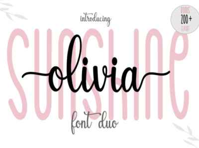 Sunshine Olivia Fonts font handwritten lettering monoline new font wedding