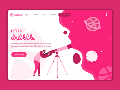 Hello dribbble design flat illustration landing page landingpagedesign ui ux vector web