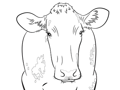 Line-work Of Ayshire ada cow dairy line work vector