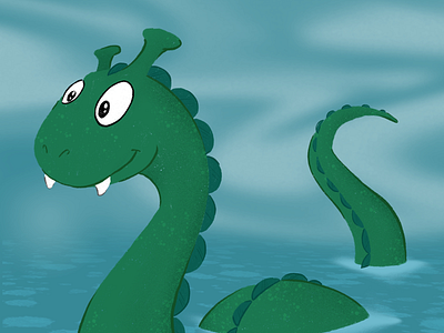 Mythical Creatures: Loch Ness cartoon illustration ipad pro monster mythical creatures procreate