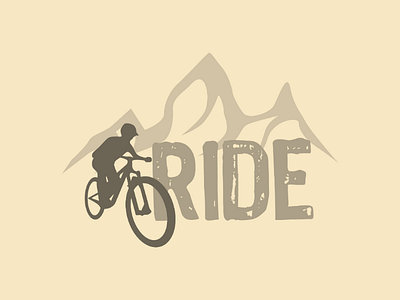 Inktober logo day 28 : Ride bike brand downhill illustrator inktober logo mountain ride vector