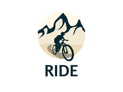 Inktober logo day 28 : Ride second version bike brand downhill illustrator inktober logo mountain ride vector