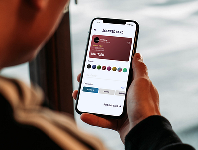 Customize your scanned card. app design flat minimal ui ux