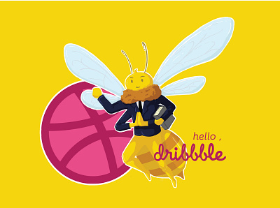 hello dribbble, character illustration mascot
