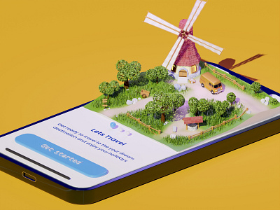 ✈️Travel app onboarding 3D concept.