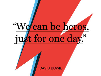David Bowie bowie davidbowie heros lightning bolt quote