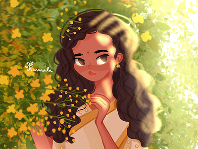 Kerala Girl  Illustration