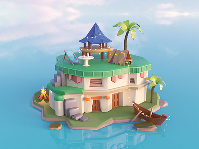 Big house2 cinema4d illustration