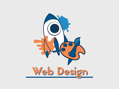 Web Design Icon - French Digital Agency brandguidelines cartoon castornaute design flat icon illustration logo rocket space spaceship vector web website