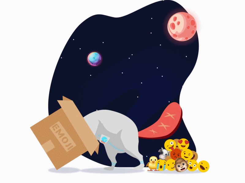 Castornaute looking for emojis - French Digital Agency beaver branding cartoon castor castornaute character character animation characterdesign design emoji emojiday flat illustration motion design motion graphics rocket space spaceship vector website