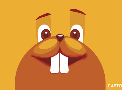 Smile day Beaver beaver cartoon castor castornaute design flat funny illustration smileday vector