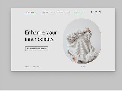 Sempre, Online clothing store art bio clothing design fashion hompage landing page massi material sempre store sustainibility ui ux ux design webdesign website whool winter winterclothing