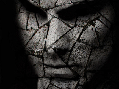 Stone demon boza design cracks digital art face josip markovic photo manipulation photo retouch photography stone texture wall