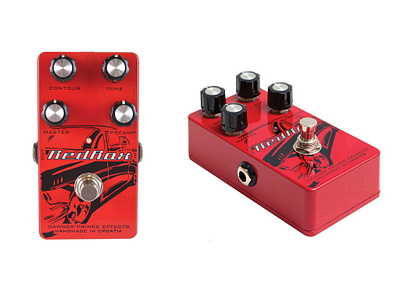 Red Rox distortion pedal case design branding cadillac car case design dawner prince effects distortion distortion pedal guitar pedal music nobs old timer package package design packaging design red red rox retro rock music vintage vintage car