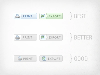 Good Better Best button excel print xls