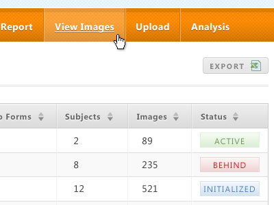 Dashboard Navigation & Table